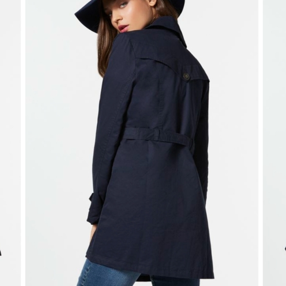 Love Tree Navy Trench Coat - Picture 3 of 11